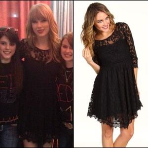 Taylor Swift Free People Black Lace Dress